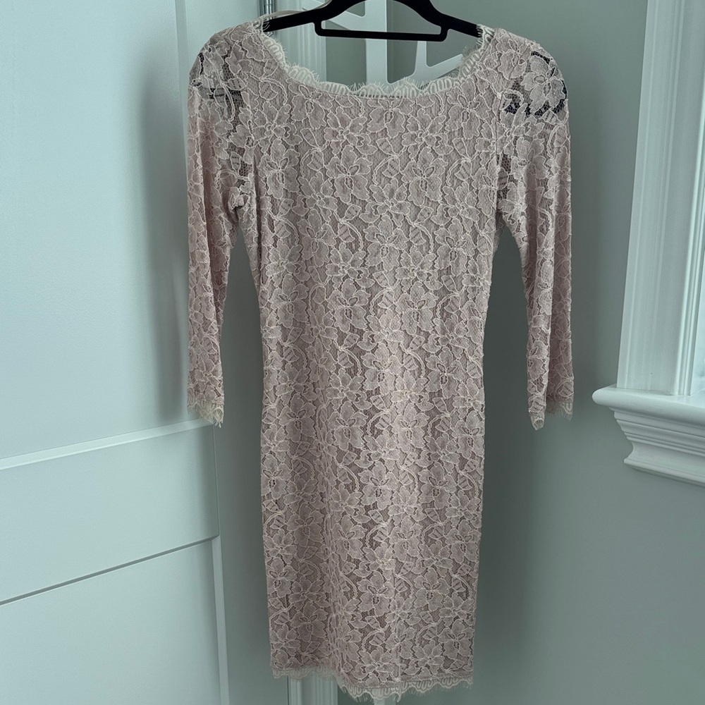 Diane Von Furstenberg Lace Dress in Cream